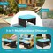 2 Pieces Patio Rattan Ottomans With Soft Cushion For Patio and Garden